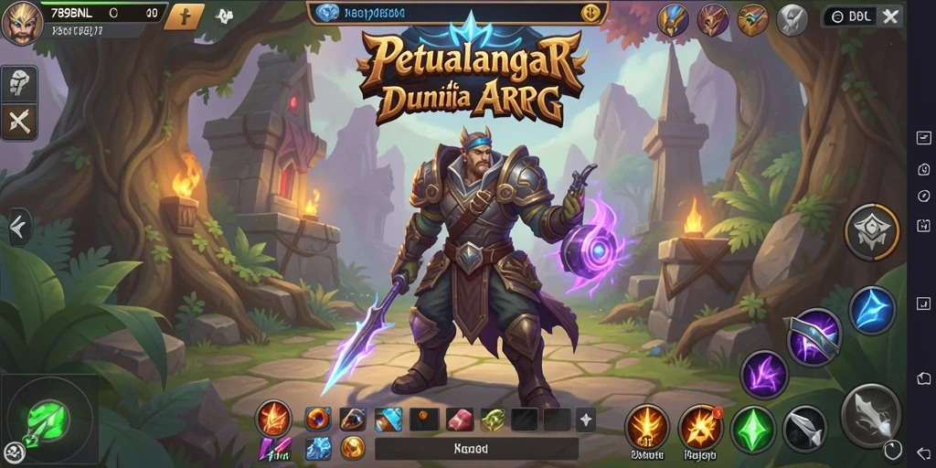 Tampilan gameplay dinamis dalam petualangan ARPG 789BNL.