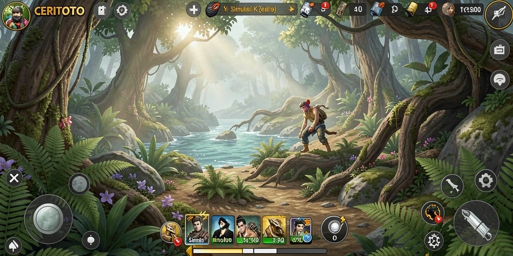 Screenshot CERITOTO menampilkan gameplay simulasi yang penuh warna dan interaktif.