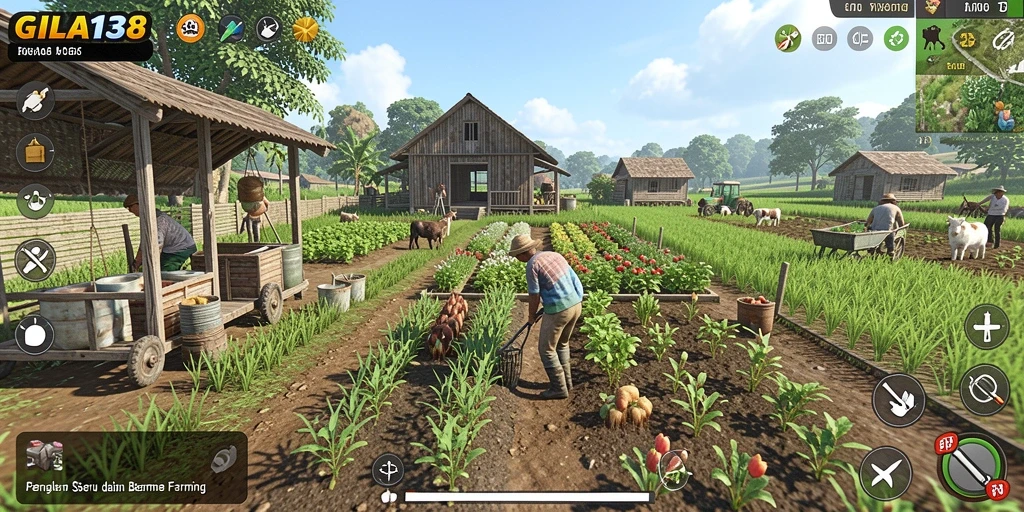 Tampilan screenshot GILA138 menampilkan ladang subur yang siap panen.