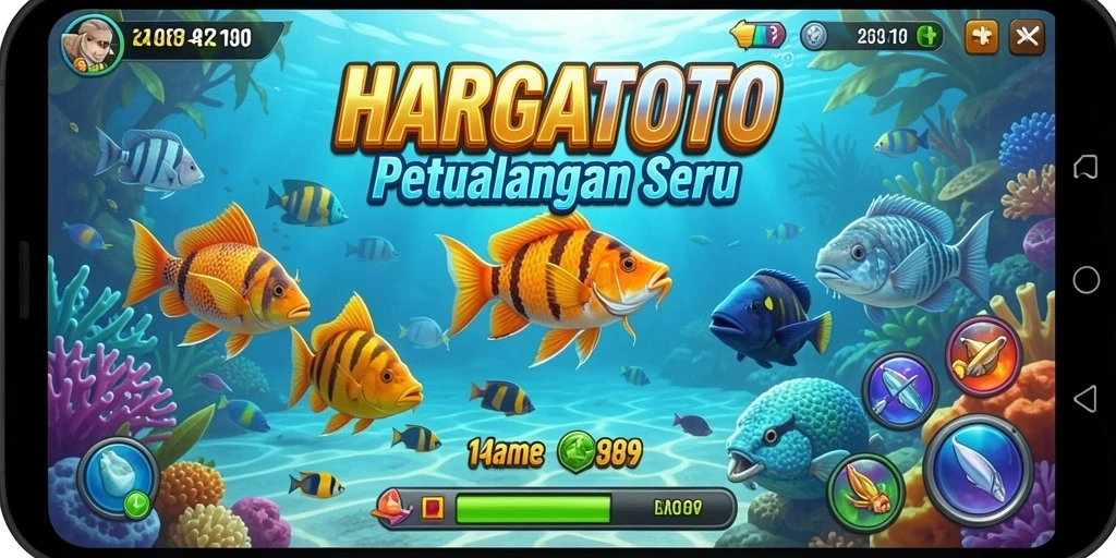 Gameplay seru HARGATOTO dengan aksi Tembak Ikan yang mendebarkan.