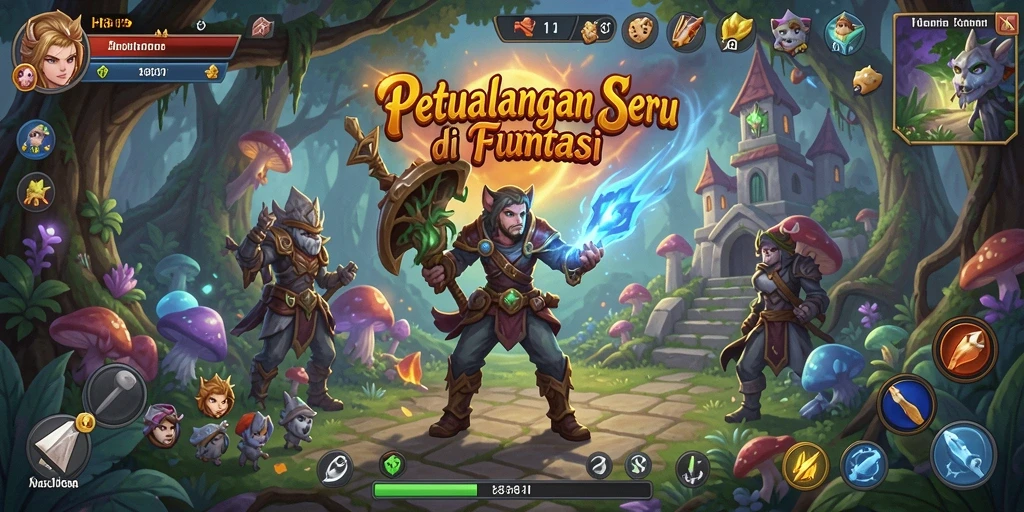 Skrinsut menampilkan karakter utama dalam perjalanan petualangan yang seru.