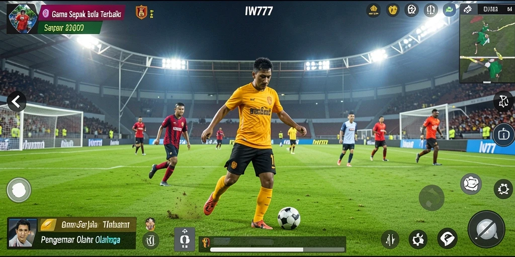 Tampilan gameplay IW777 yang seru dan menegangkan dalam pertandingan sepak bola.