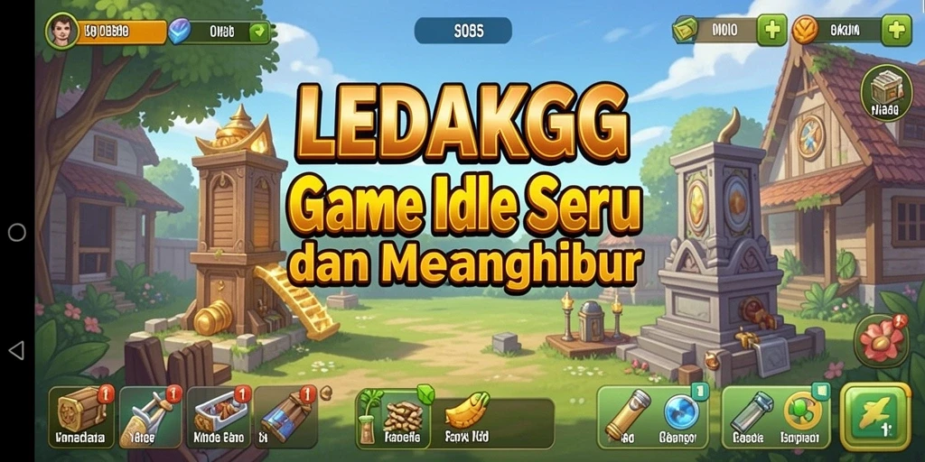 Tampilan gameplay <strong>LEDAKGG</strong> dengan elemen manajemen yang menarik.