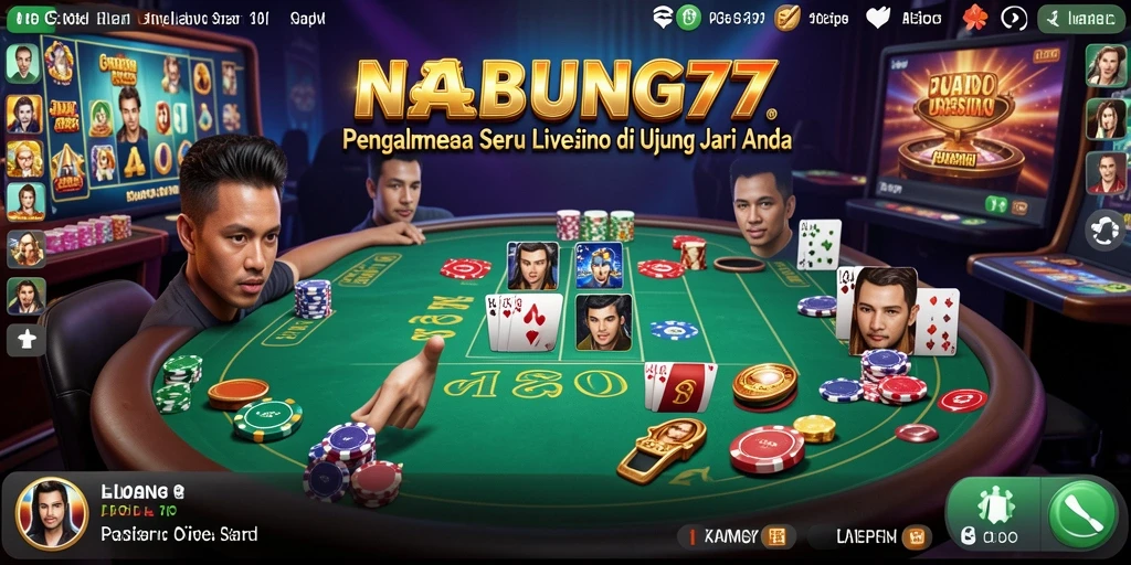 Tampilan menghadirkan dealer langsung dalam permainan Live Casino yang menegangkan.