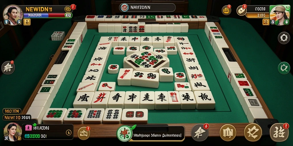 Tangkapan layar gameplay <strong>NEWIDN</strong> menunjukkan aksi seru dalam permainan Mahjong.
