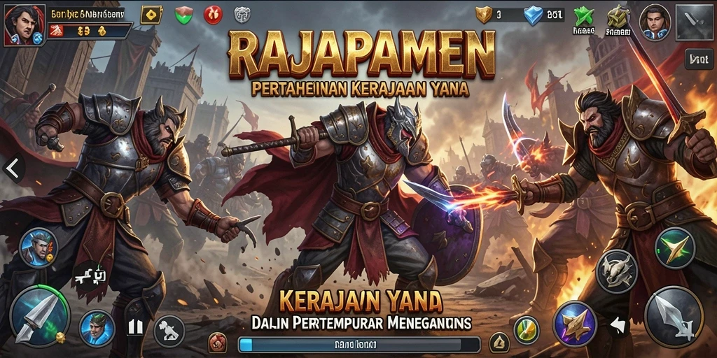 Gameplay menegangkan dalam RAJAPAMEN saat membangun pertahanan melawan musuh.