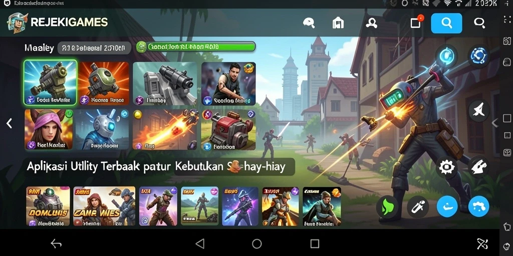 Tampilan antarmuka pengguna REJEKIGAMES yang sederhana dan informatif.