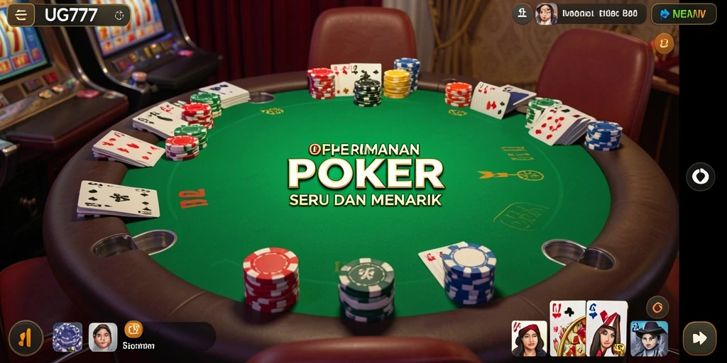 Tampilan utama UG777 dengan gameplay Poker yang menggembirakan.