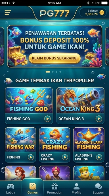 Tampilan antarmuka aplikasi pg777 yang sederhana dan intuitif.